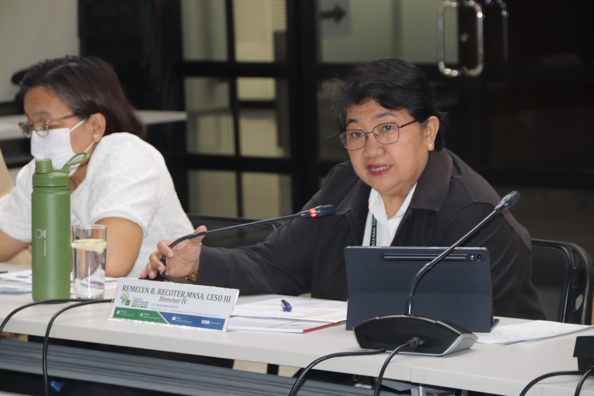 Director Recoter provides inputs during presentation of the status of actions of the previous Management Review. Phot by Daniel S. Nilo.jpg.jpg Director Recoter provides inputs during presentation of the status of actions of the previous Management Review. Phot by Daniel S. Nilo.jpg.jpg